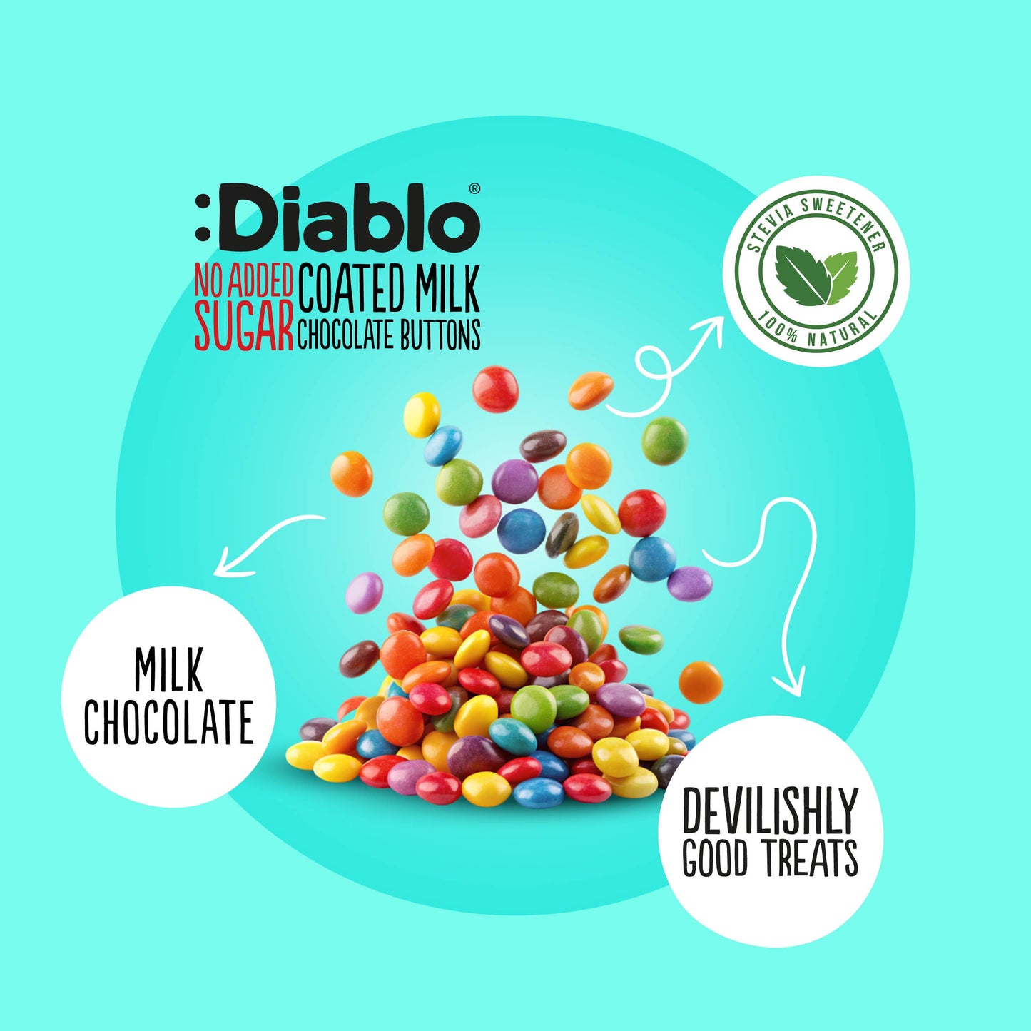 :Diablo No Added Sugar Coated Milk Chocolate Buttons