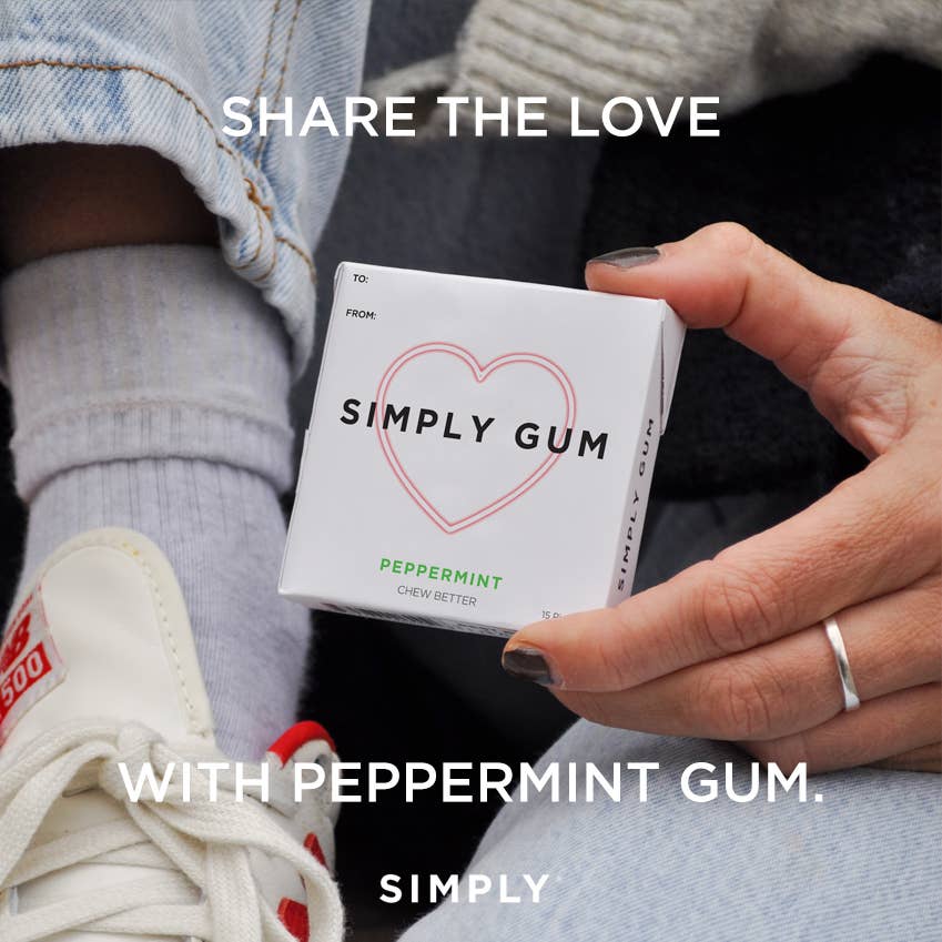 Simply Gum - Heart Box Peppermint - Natural Chewing Gum