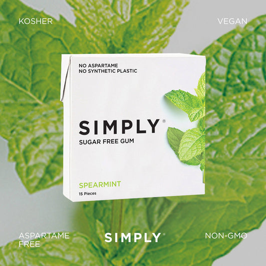 Simply Gum - Sugar Free Spearmint Gum - Natural Chewing Gum