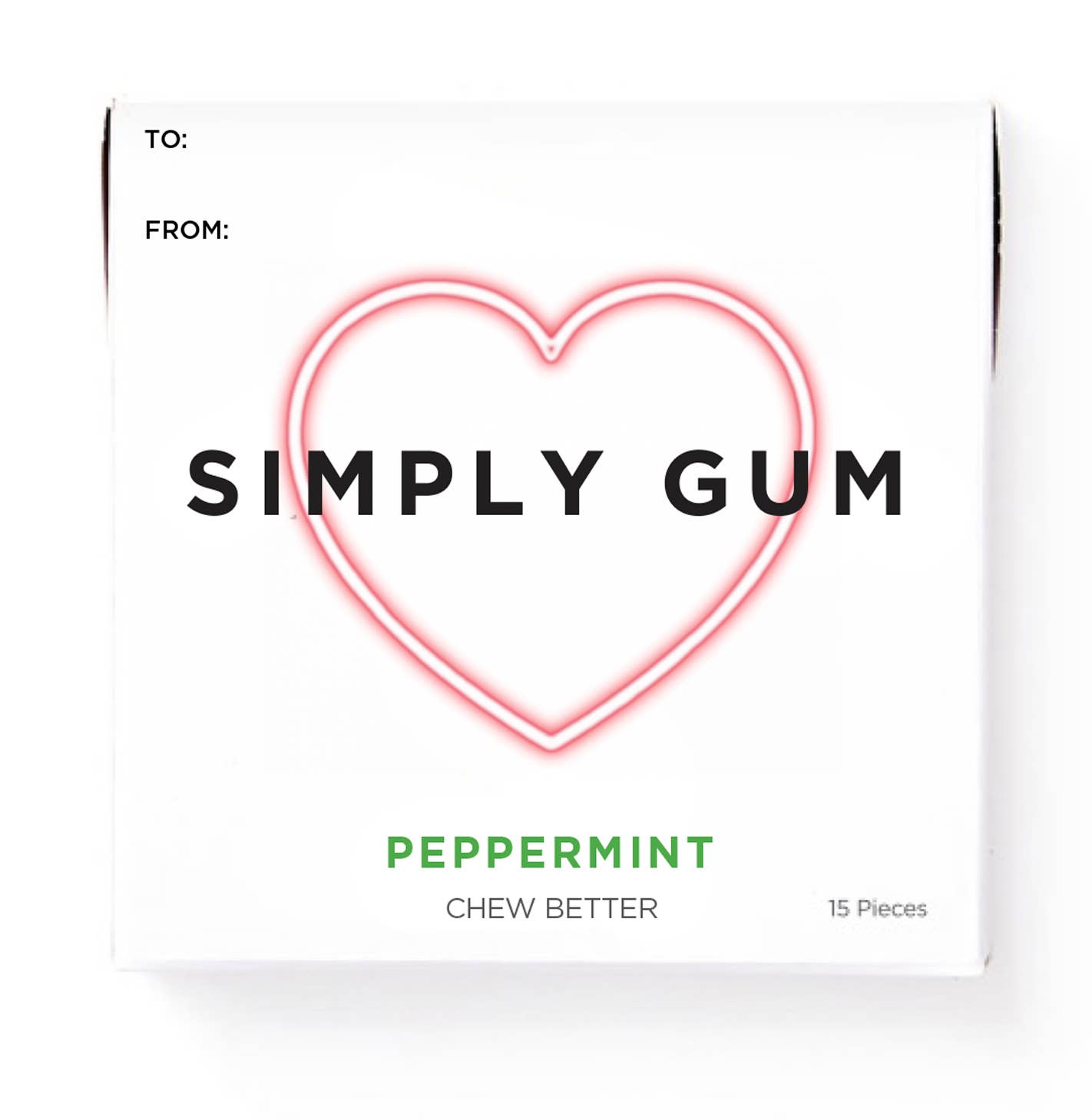 Simply Gum - Heart Box Peppermint - Natural Chewing Gum