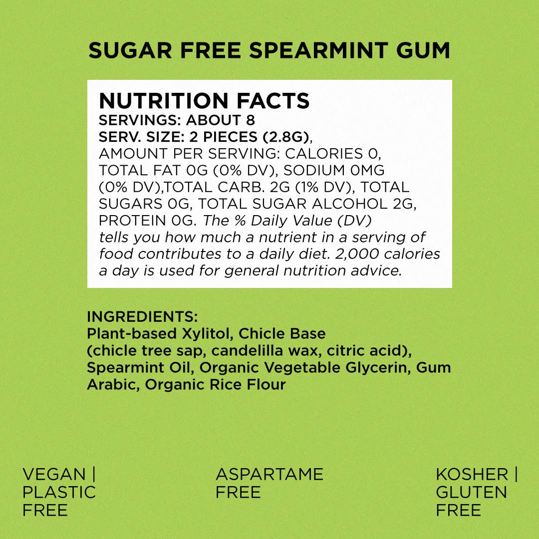 Simply Gum - Sugar Free Spearmint Gum - Natural Chewing Gum