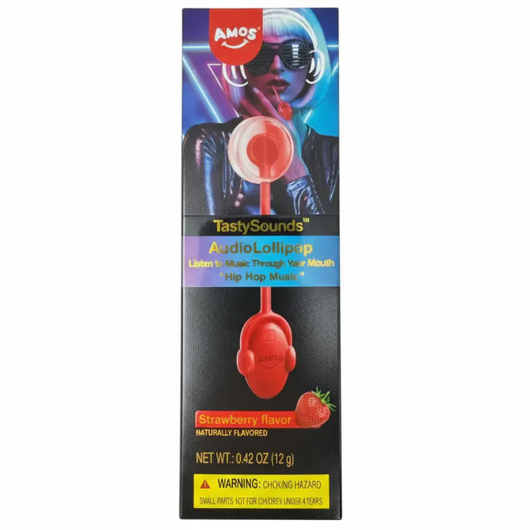 Amos TastySounds Audio Lollipop Strawberry