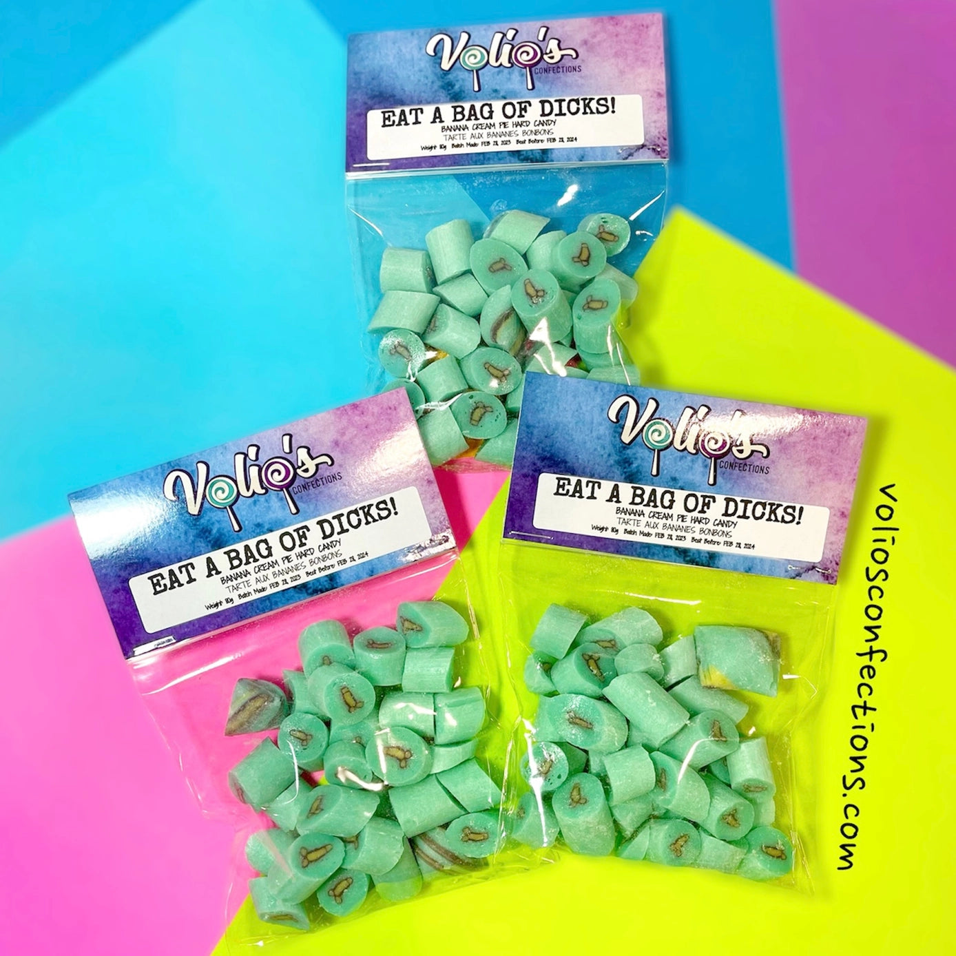 Volio’s Confections - Eat A Bag of D**Ks Hard Candy - 80g - Gag Gift