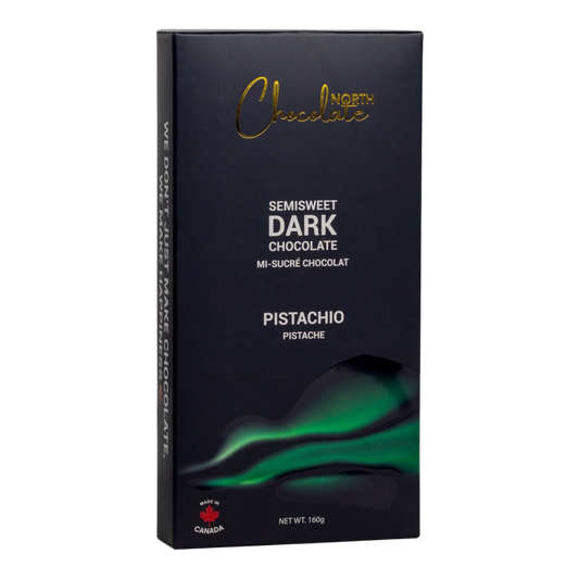 North Chocolate – Aurora Bar – Pistachio Semi-Sweet Dark Chocolate Bar (Dubai Style Bar)