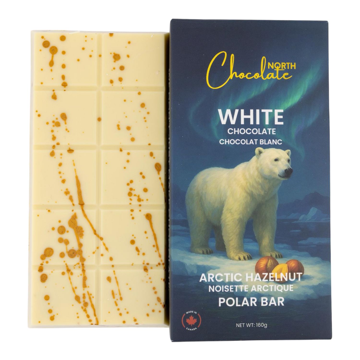North Chocolate – Polar Bar – Hazelnut White Chocolate (Dubai Style Bar)