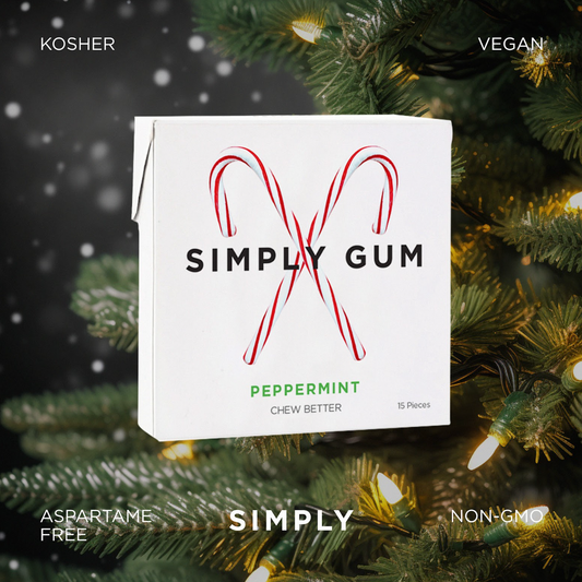 Simply Gum - Holiday Peppermint Gum - Natural Chewing Gum