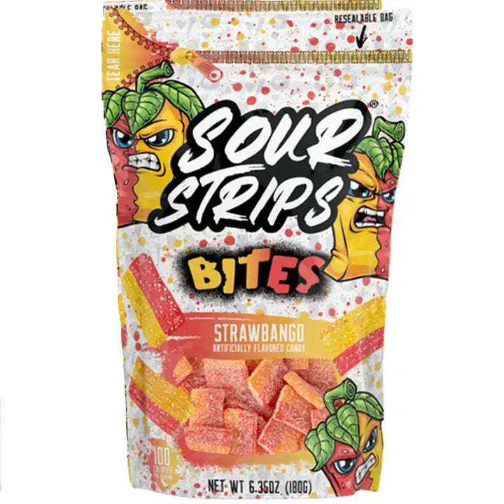 Sour Strips Bites Strawbango