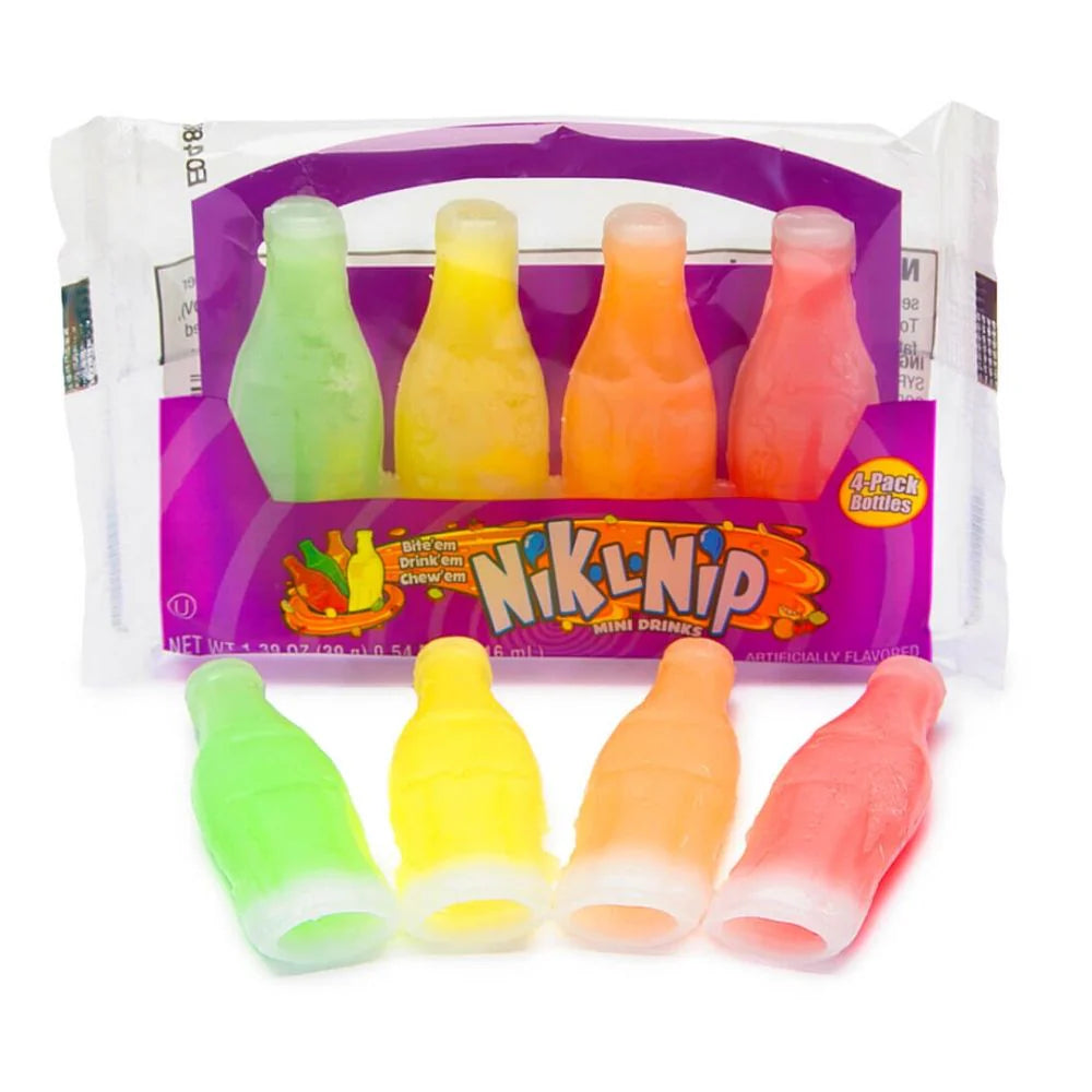 Nik-L-Nip Wax Bottles Candy 4 Bottles